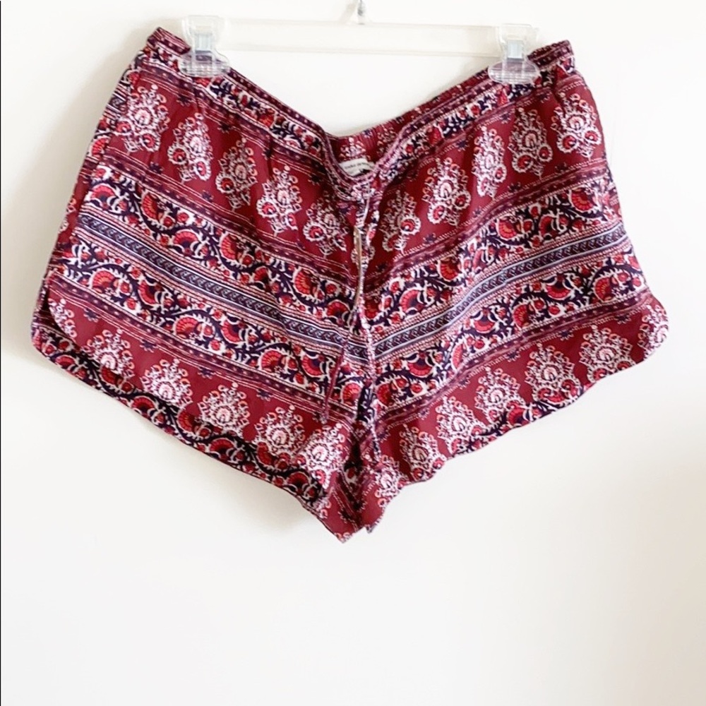 American Eagle Boho Print Stretch Waist Shorts